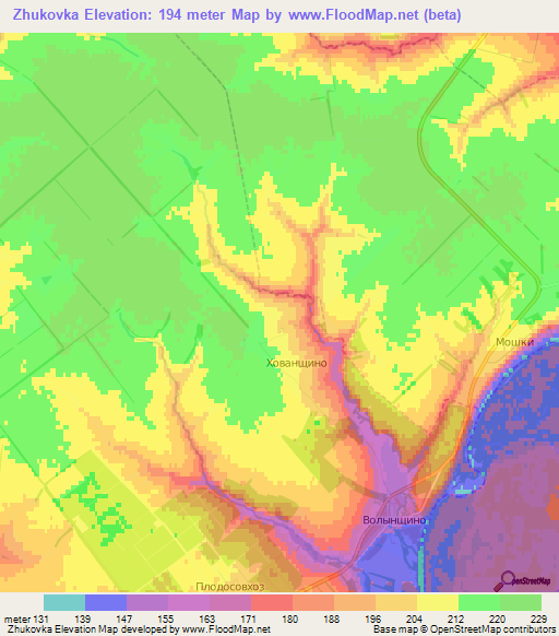 Zhukovka,Russia Elevation Map