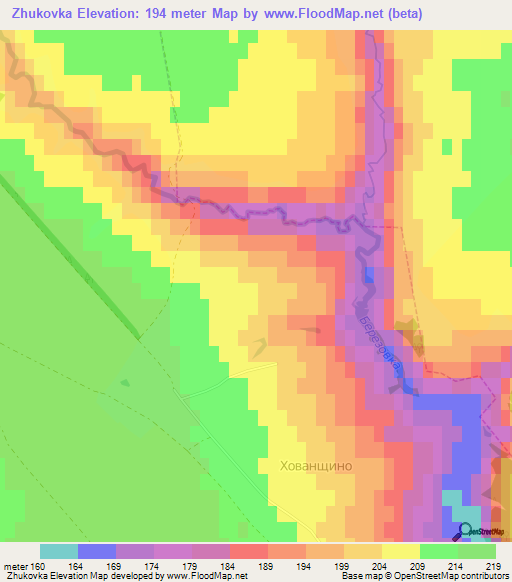 Zhukovka,Russia Elevation Map