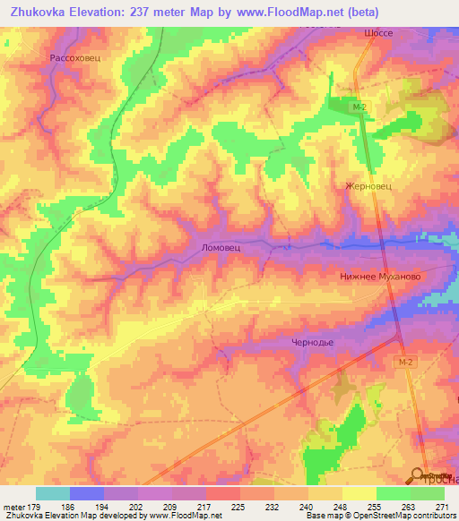 Zhukovka,Russia Elevation Map