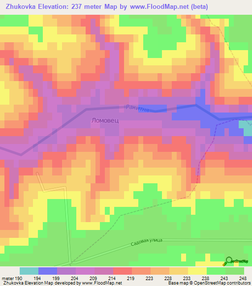 Zhukovka,Russia Elevation Map