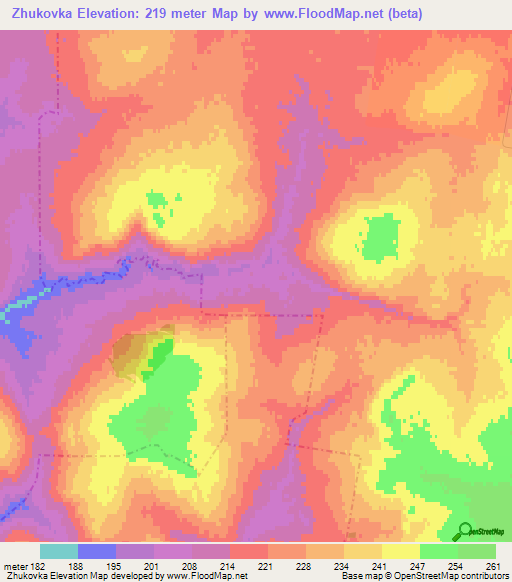 Zhukovka,Russia Elevation Map