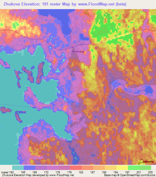 Zhukova,Russia Elevation Map