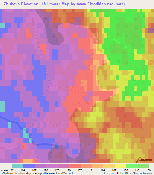 Zhukova,Russia Elevation Map