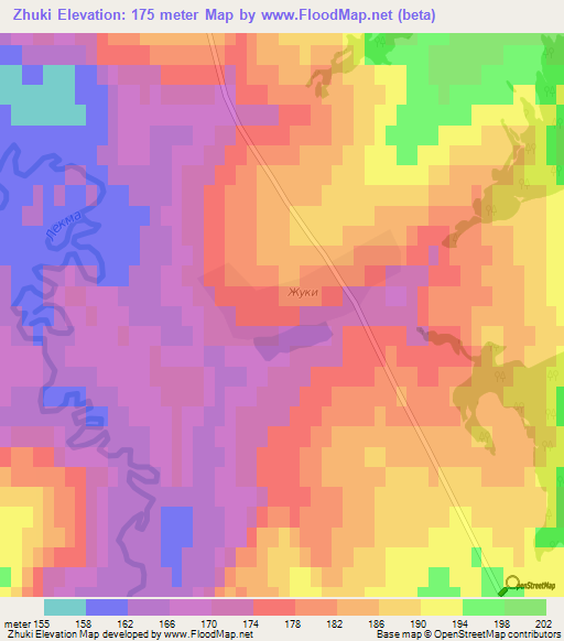 Zhuki,Russia Elevation Map