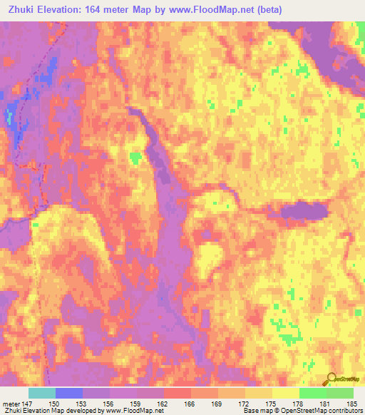 Zhuki,Russia Elevation Map