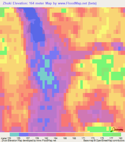 Zhuki,Russia Elevation Map