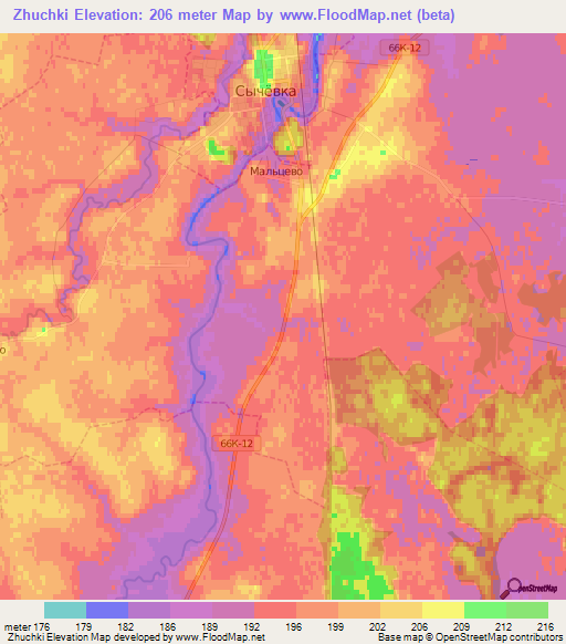 Zhuchki,Russia Elevation Map