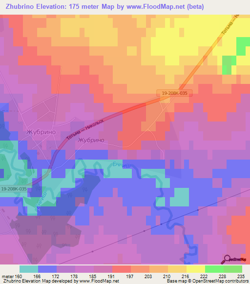 Zhubrino,Russia Elevation Map
