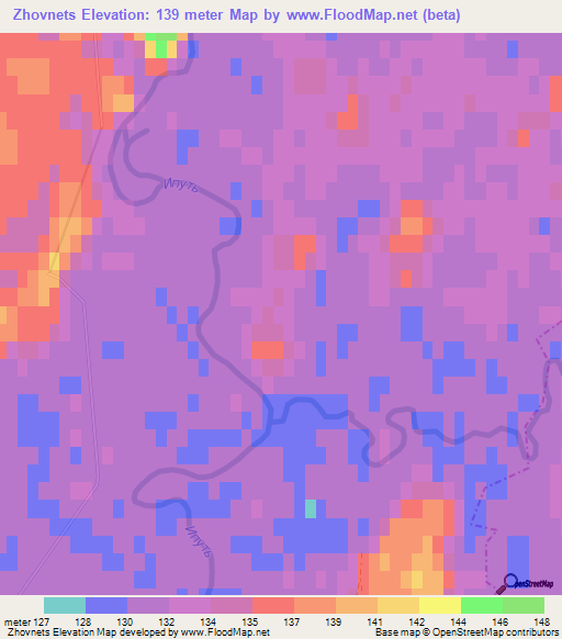 Zhovnets,Russia Elevation Map