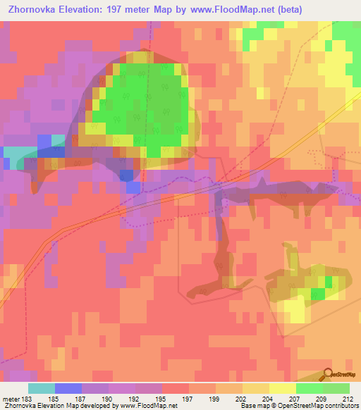 Zhornovka,Russia Elevation Map