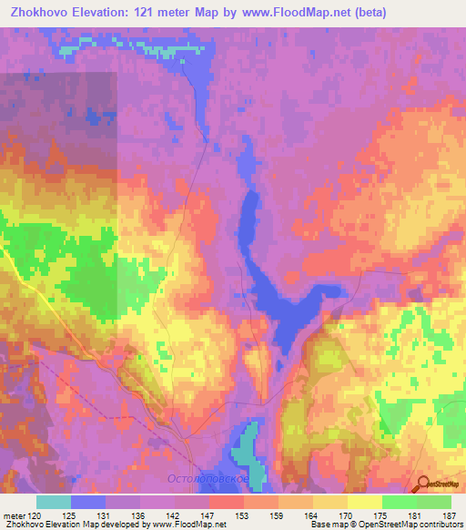 Zhokhovo,Russia Elevation Map