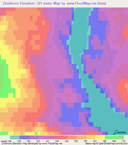 Zhokhovo,Russia Elevation Map