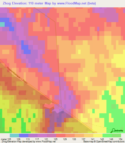 Zhog,Russia Elevation Map