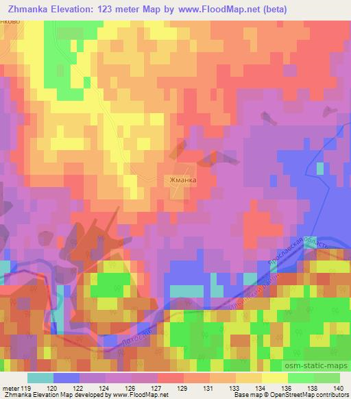 Zhmanka,Russia Elevation Map