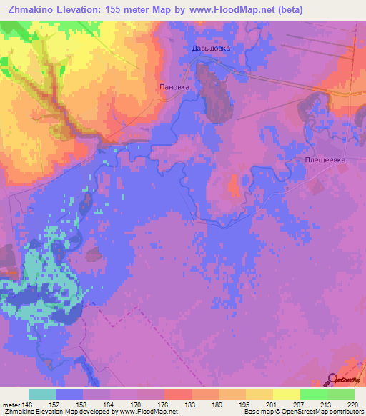 Zhmakino,Russia Elevation Map