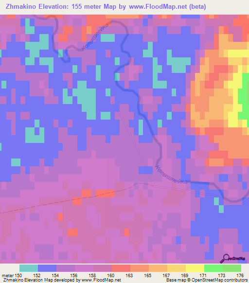 Zhmakino,Russia Elevation Map