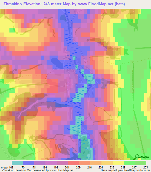 Zhmakino,Russia Elevation Map