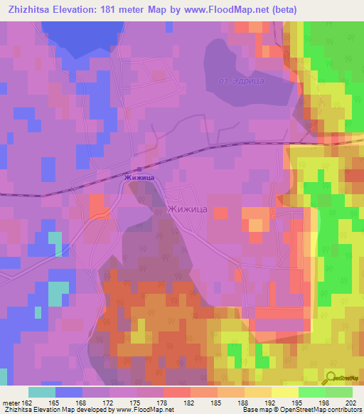 Zhizhitsa,Russia Elevation Map