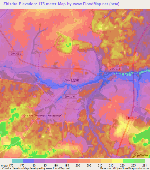 Zhizdra,Russia Elevation Map