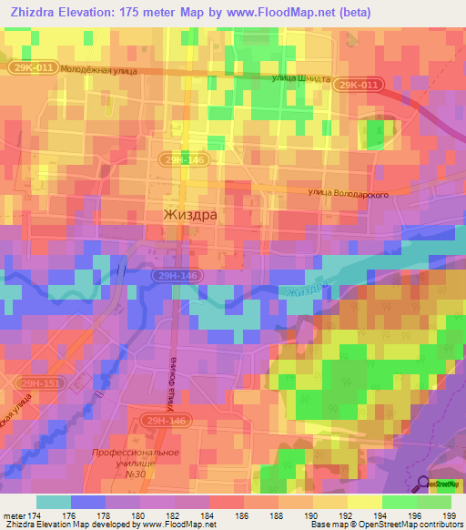 Zhizdra,Russia Elevation Map