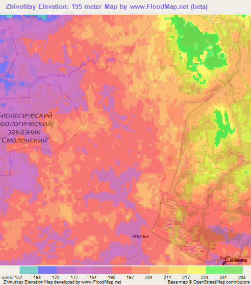 Zhivutitsy,Russia Elevation Map