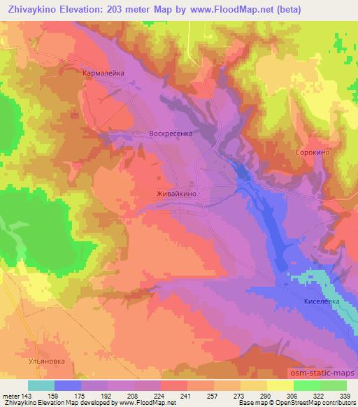 Zhivaykino,Russia Elevation Map