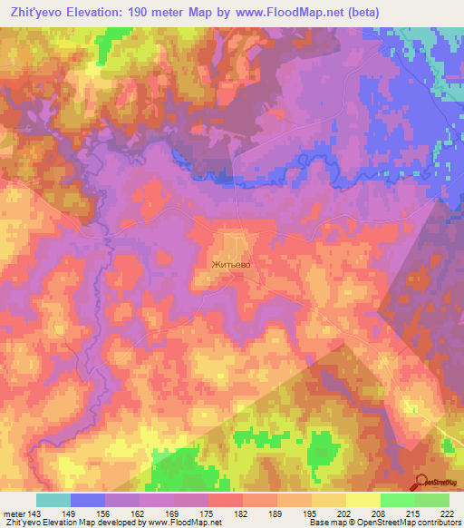 Zhit'yevo,Russia Elevation Map