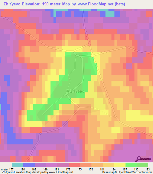 Zhit'yevo,Russia Elevation Map