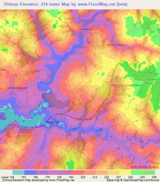 Zhitnya,Russia Elevation Map