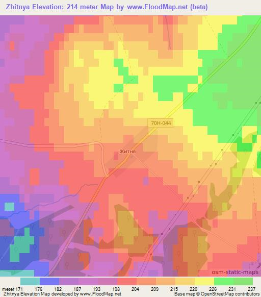 Zhitnya,Russia Elevation Map