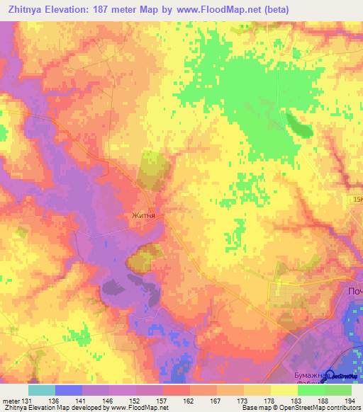 Zhitnya,Russia Elevation Map