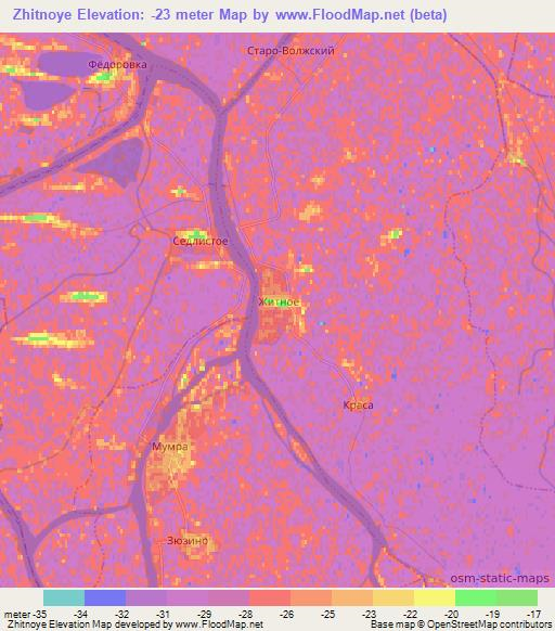 Zhitnoye,Russia Elevation Map