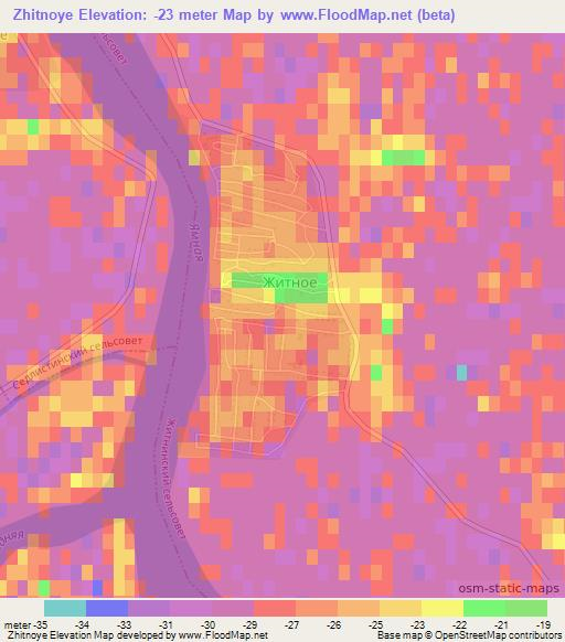 Zhitnoye,Russia Elevation Map