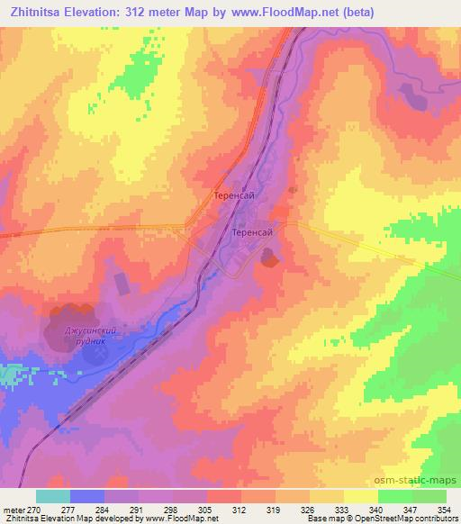 Zhitnitsa,Russia Elevation Map