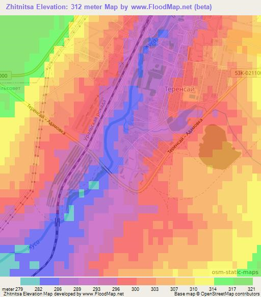 Zhitnitsa,Russia Elevation Map