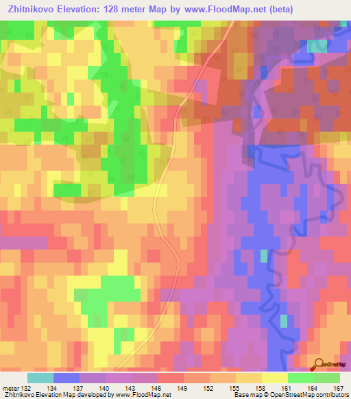 Zhitnikovo,Russia Elevation Map