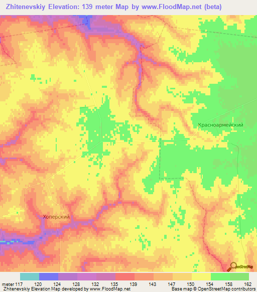 Zhitenevskiy,Russia Elevation Map