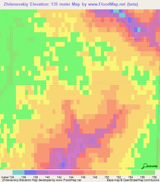 Zhitenevskiy,Russia Elevation Map