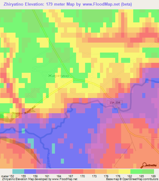 Zhiryatino,Russia Elevation Map