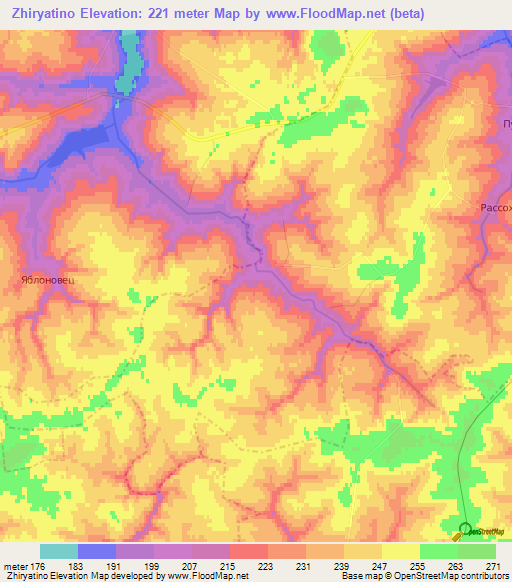 Zhiryatino,Russia Elevation Map