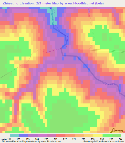 Zhiryatino,Russia Elevation Map