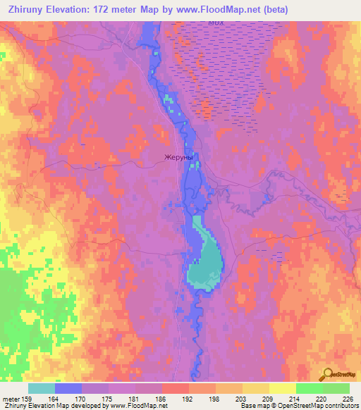 Zhiruny,Russia Elevation Map