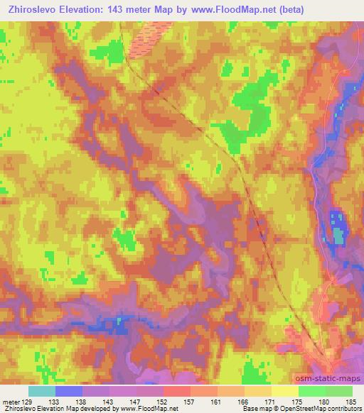 Zhiroslevo,Russia Elevation Map