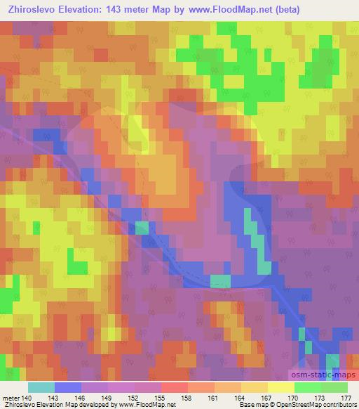 Zhiroslevo,Russia Elevation Map