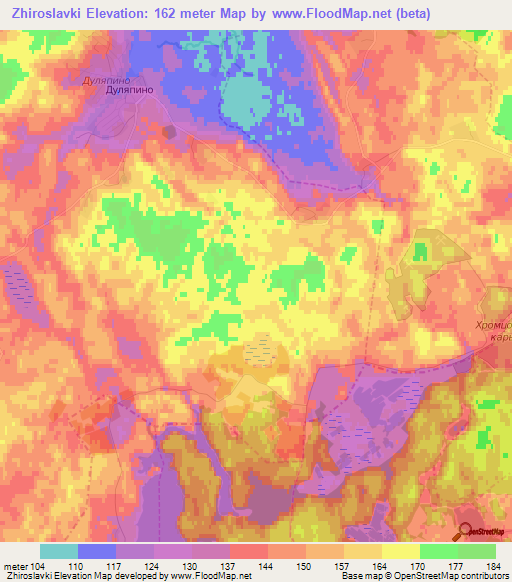 Zhiroslavki,Russia Elevation Map