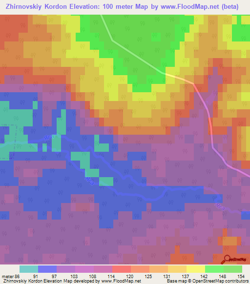Zhirnovskiy Kordon,Russia Elevation Map