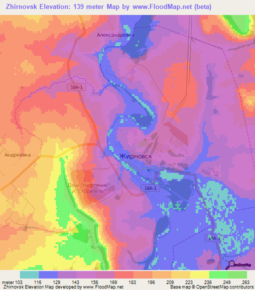 Zhirnovsk,Russia Elevation Map