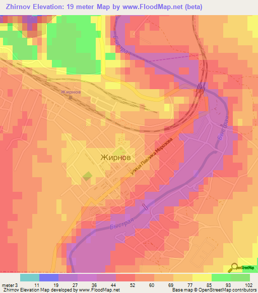 Zhirnov,Russia Elevation Map