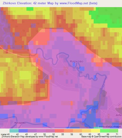 Zhirkovo,Russia Elevation Map