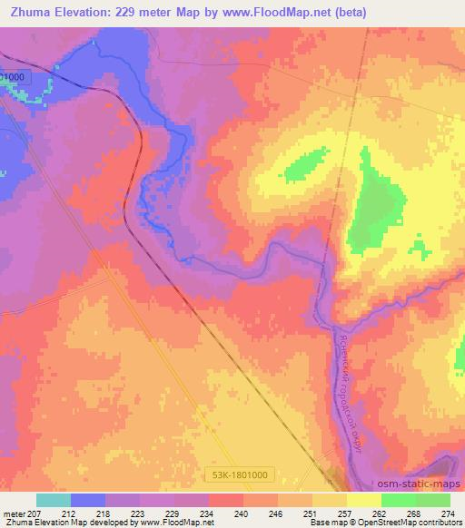 Zhuma,Russia Elevation Map